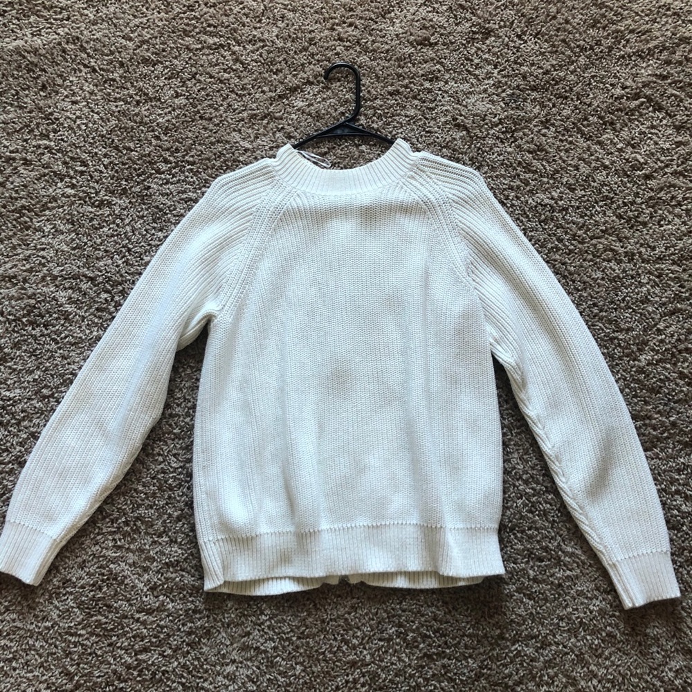 Adorable white mock neck sweater